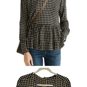 Madewell windowpane peplum top